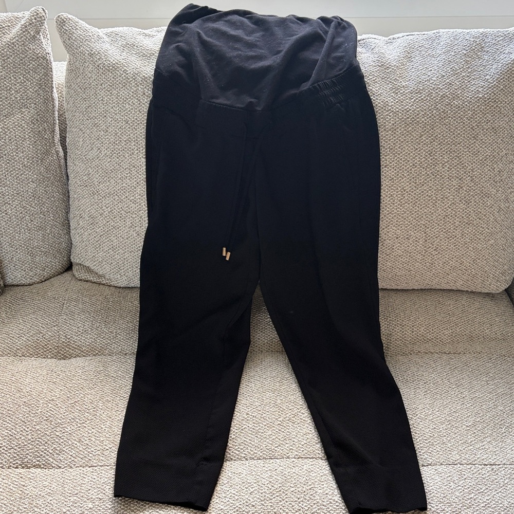 H&M women’s maternity drawstring dressy black pants size 6